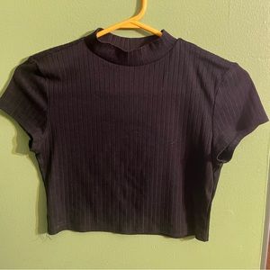 Black tight crop top